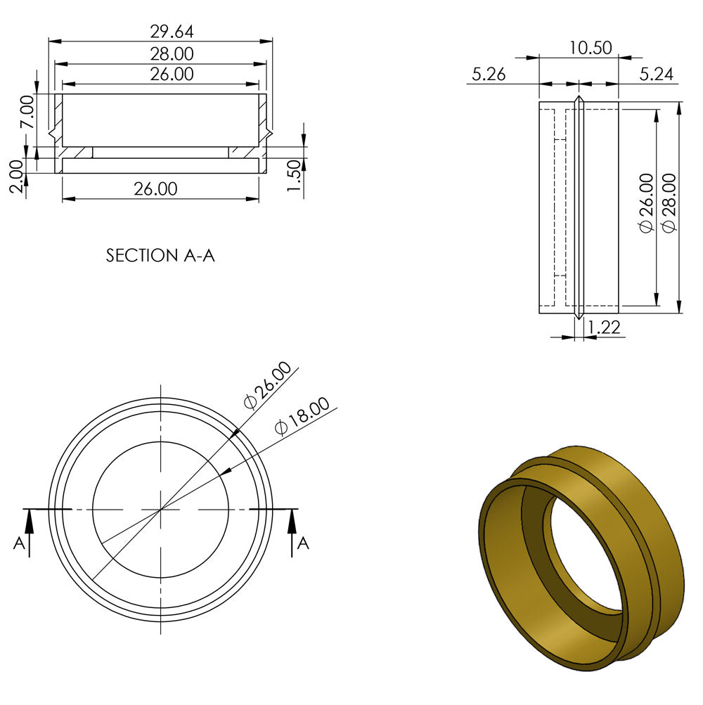 Brass Screw Castor with Round Embellisher