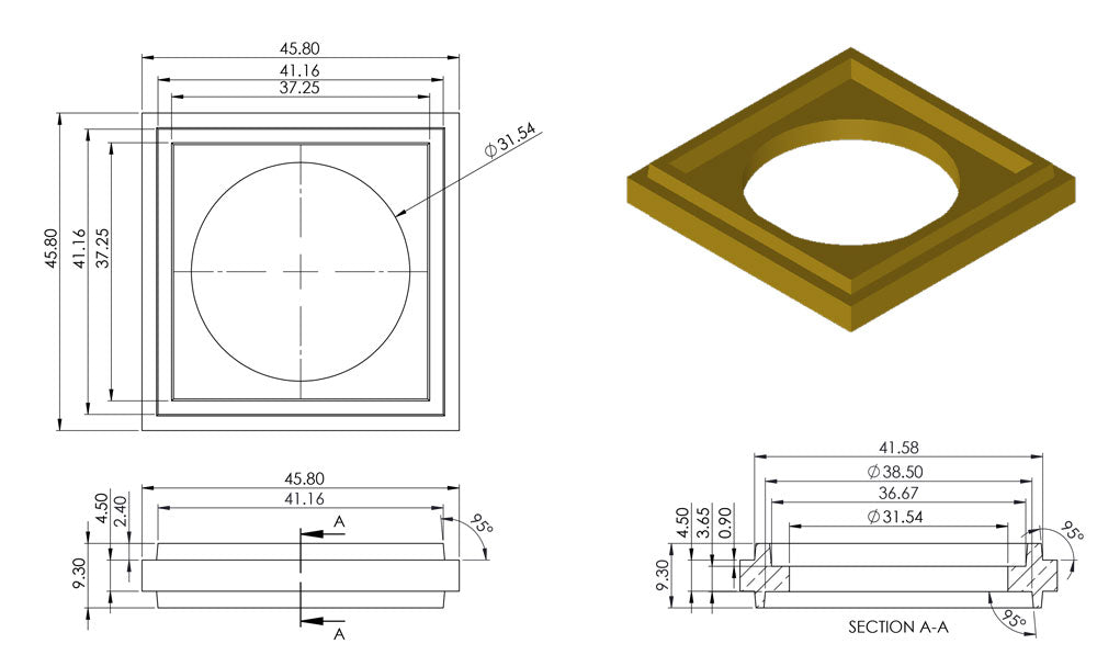 Brass Screw Castor with Square Embellisher