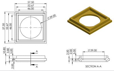 Brass Screw Castor with Square Embellisher