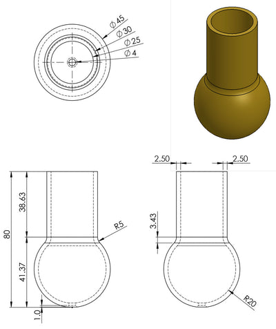 Beverly Hills Ball Brass Leg Cup