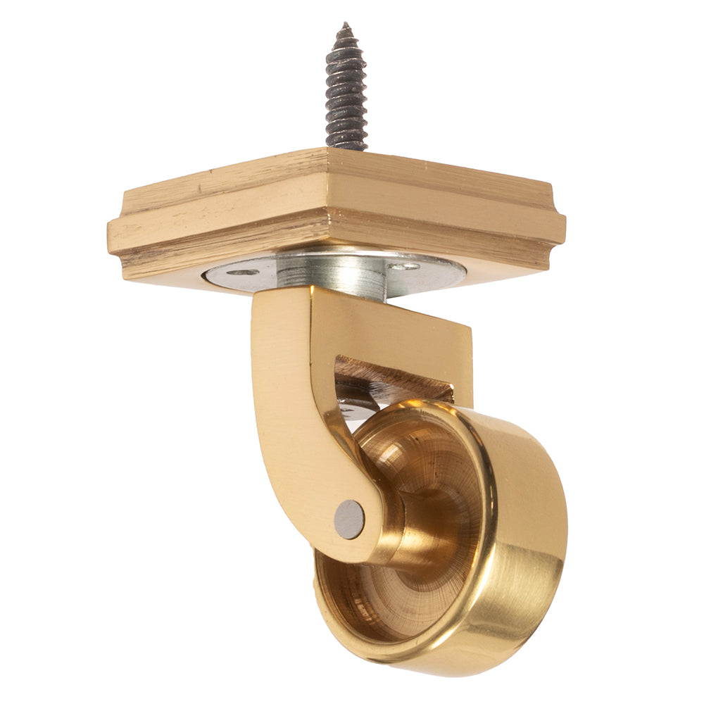 Brass Screw Castor with Square Embellisher