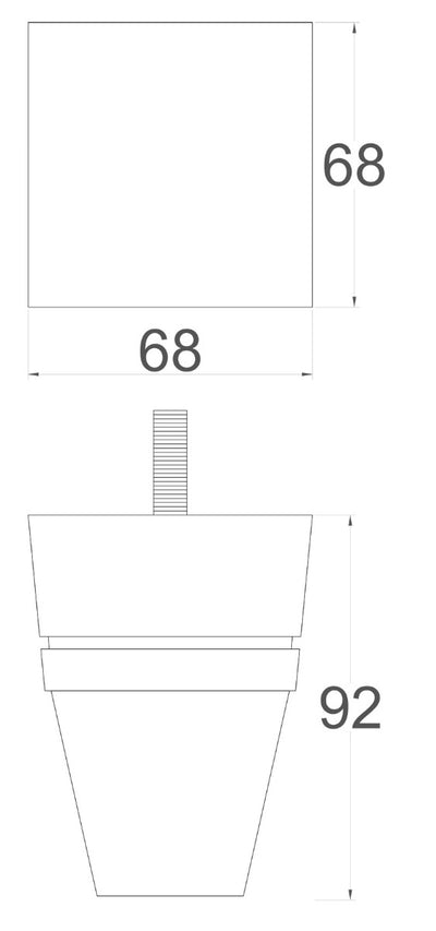 Katharina Square Furniture Legs with Extra Large Slipper Cups