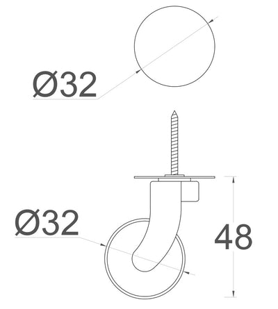 Pink Screw Castor with Rubber Tyre